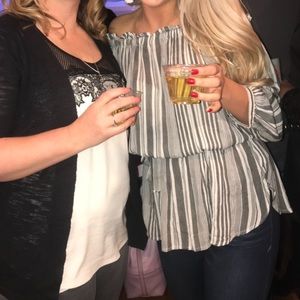 STRIPED OFF THE SHOULDER TOP